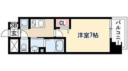 プレサンス金山デュアル 1Kの間取図画像