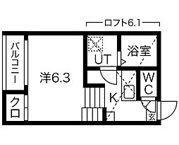パルクカナヤマ1 1Kの間取図画像