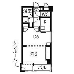 オオタ大針ビル 1DKの間取図画像