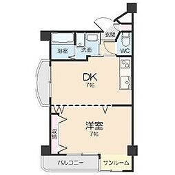 オオタ大針ビル 1DKの間取図画像