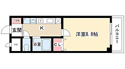 グレイスコート元郷 1Kの間取図画像