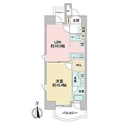 さくらHills名駅NORTH 1LDKの間取図画像