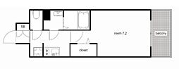 プレサンス新栄リベラ 1Kの間取図画像