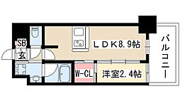 ハーモニーレジデンス名古屋EAST 1LDKの間取図画像