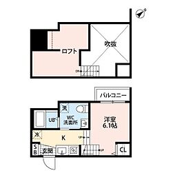 オーガナイズツリー ワンルームの間取図画像