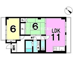 ファースト新小岩マンション 2LDKの間取図画像