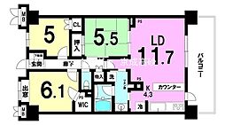 サンクレイドル松戸弐番館 3LDKの間取図画像