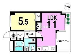 立川金町マンション 1LDKの間取図画像
