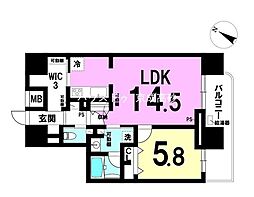 トラスト新小岩 1LDKの間取図画像