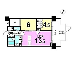 クリオ亀有ガーデンマークス 2LDKの間取図画像