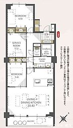 スカイハイツ熊本A棟 3LDKの間取図画像