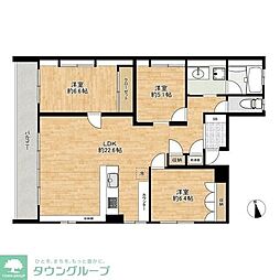 ヒルサイドガーデン 2SLDKの間取図画像