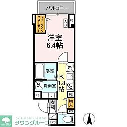 Skey residence井田中ノ町 1Kの間取図画像