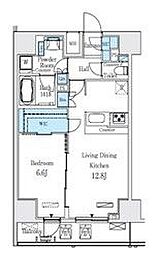 RESIDIA大手町北 1LDKの間取図画像