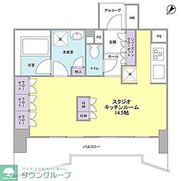 LaSante五反田 ワンルームの間取図画像