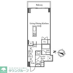 KDXレジデンス恵比寿 ワンルームの間取図画像