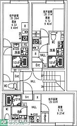 オーブリオン白金 1Kの間取図画像