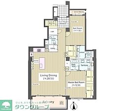 ガーデン高輪 2LDKの間取図画像