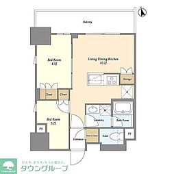 オーキッドレジデンス品川中延 2LDKの間取図画像