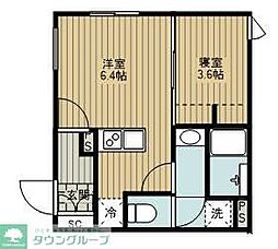 EDIT都立大学 1DKの間取図画像