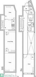 CREATIF南品川 2DKの間取図画像