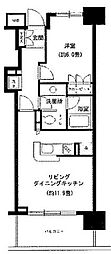 KDXレジデンス芝公園 1LDKの間取図画像
