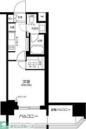 パークリュクス東麻布mono 1Kの間取図画像