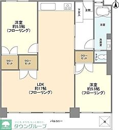 マンションニュー恵比寿 2LDKの間取図画像