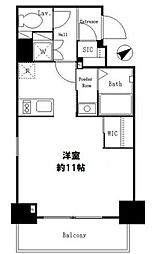 レジディア麻布十番2 ワンルームの間取図画像