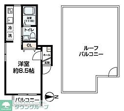 世田谷区池尻3丁目アパート ワンルームの間取図画像