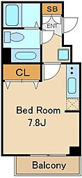 レジディア西新宿2 ワンルームの間取図画像