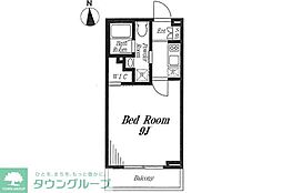 ライジングプレイス駒沢 1Kの間取図画像