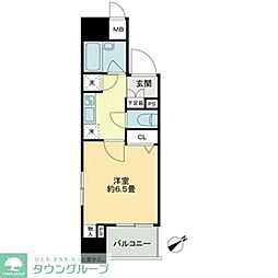 クロスレジデンス蒲田 1Kの間取図画像