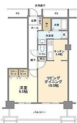 トルナーレ日本橋浜町トルナーレタワー 1LDKの間取図画像
