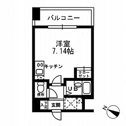 レジディア三越前 ワンルームの間取図画像
