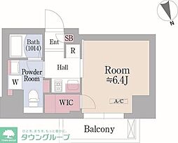 イプセ品川戸越 1Kの間取図画像