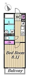 ステラコート馬込 1Kの間取図画像