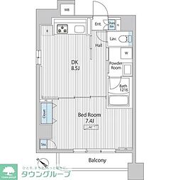 アレージュマン日本橋人形町 1LDKの間取図画像