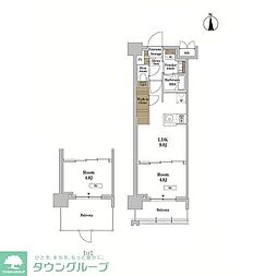 RJRプレシア蒲田 1LDKの間取図画像