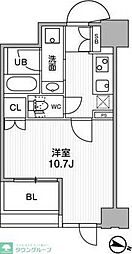 東神田テラスレジデンス ワンルームの間取図画像