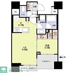 クレヴィア恵比寿 1LDKの間取図画像