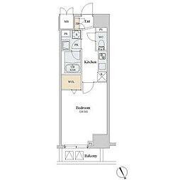 ロイジェント新橋 1Kの間取図画像