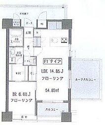 ガーデン蒲田 1LDKの間取図画像