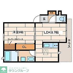 NOVAハイツ 1LDKの間取図画像