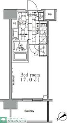 パークハビオ目黒リバーサイド 1Kの間取図画像