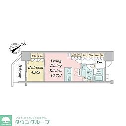 ニューシティアパートメンツトゴシ 1LDKの間取図画像