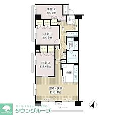 クラッサ目黒かむろ坂 3LDKの間取図画像