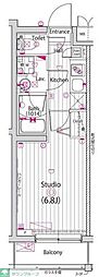 GALAHILLS武蔵小山 1Kの間取図画像