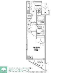 コンフォリア目黒長者丸 1Kの間取図画像