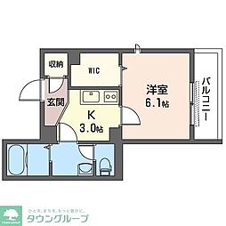 Feliseed神宮前 1Kの間取図画像